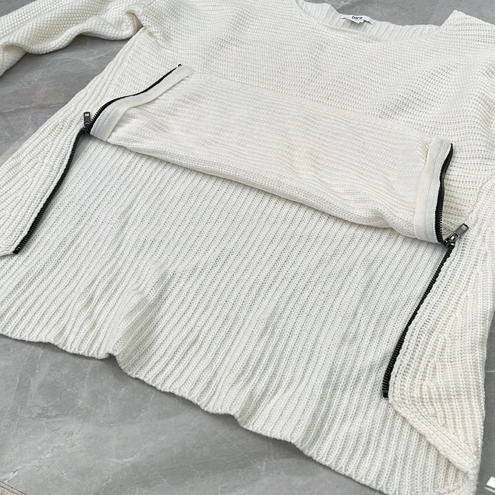 Women's Bar III Knit Zipper High Low Long Sleeve Sweater Large - Picture 7 of 13